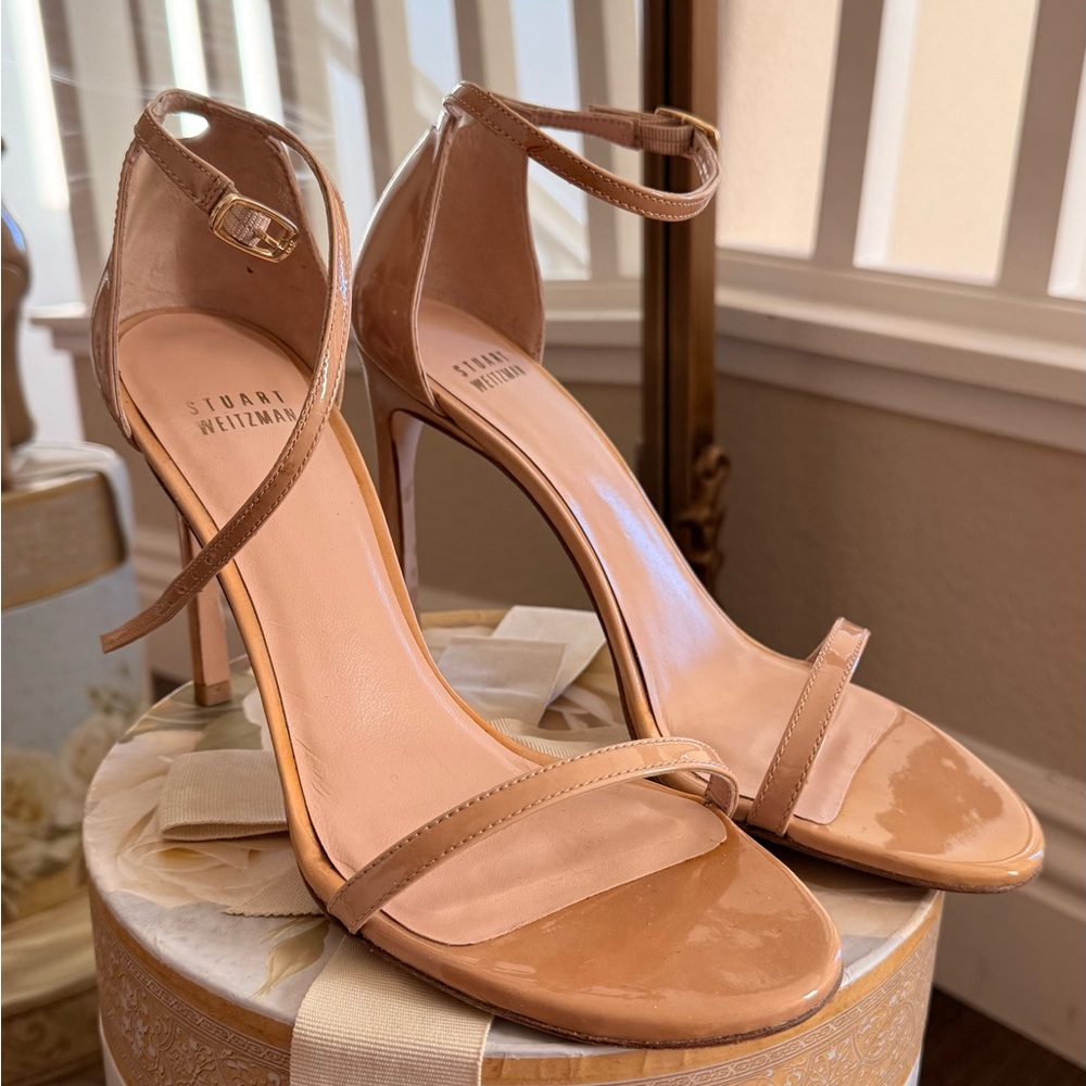 Stuart Weitzman Nude Patent Heels